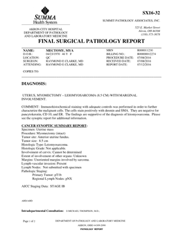 Final Surgical Pathology Report