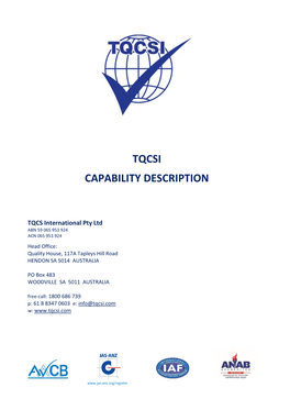 TQCSI Capability Statement – 18 November 2020 Page 2 of 10 TQCSI’S COMPETITIVE ADVANTAGE
