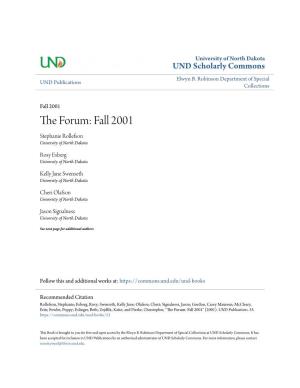 The Forum: Fall 2001