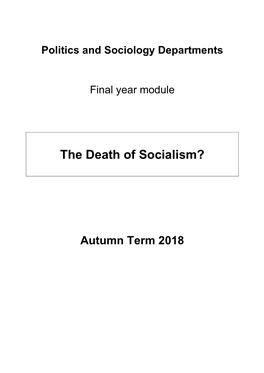 The Death of Socialism?