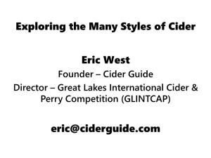 Defining Cider Styles and Competitions