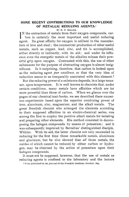 Some Recent Contributions to Our Knowledge of Metallic Reducing Agents.' by H