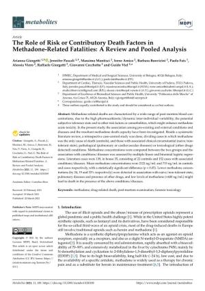 The Role of Risk Or Contributory Death Factors in Methadone-Related Fatalities: a Review and Pooled Analysis