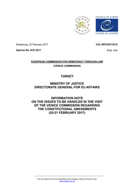 Turkey Ministry of Justice Directorate General for Eu