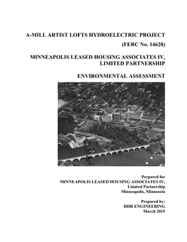 A-Mill Artist Lofts Hydroelectric Project Environmental Assessment