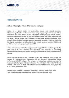 Airbus Company Profile 2016