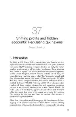 Shifting Profits and Hidden Accounts: Regulating Tax Havens Gregory Rawlings