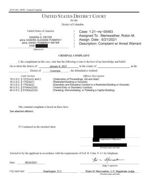 Weyer Complaint & Affidavit