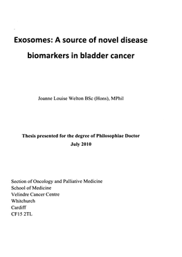 Exosomes: a Source of Novel Disease Biomarkers in Bladder Cancer