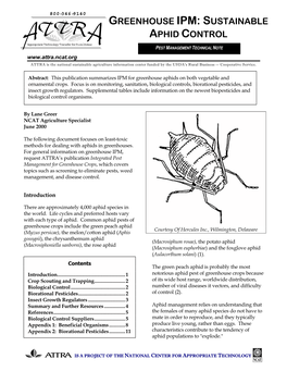 Geenhouse IPM: Sustainable Aphid Control ~