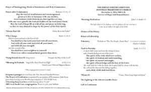 Prayer of Thanksgiving, Words of Institution, and Holy Communion