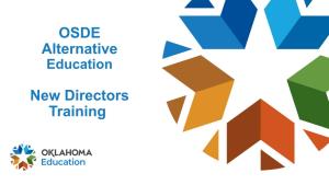 OSDE Alternative Education New Directors Training