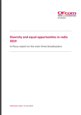 Diversity and Equal Opportunities in Radio – In-Focus Report on the Main