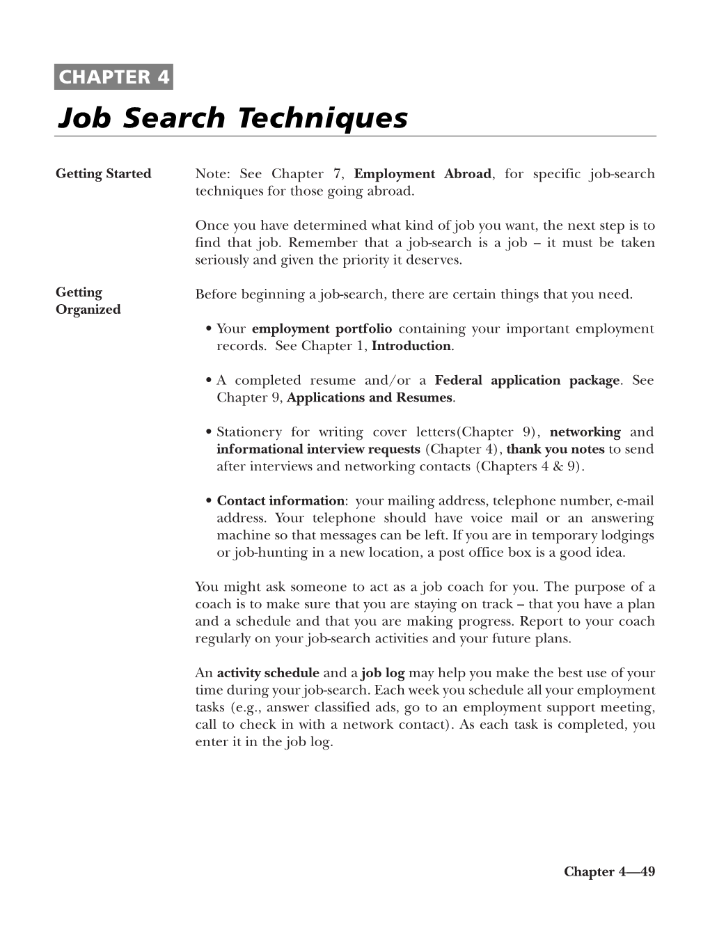 CHAPTER 4 Job Search Techniques