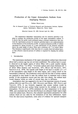 Production of the Upper Atmospheric Sodium from Impinging Meteors