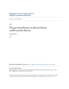 The Gut Microbiome in Atherosclerotic Cardiovascular Disease Yangqing Peng Et Al