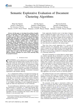Semantic Explorative Evaluation of Document Clustering Algorithms