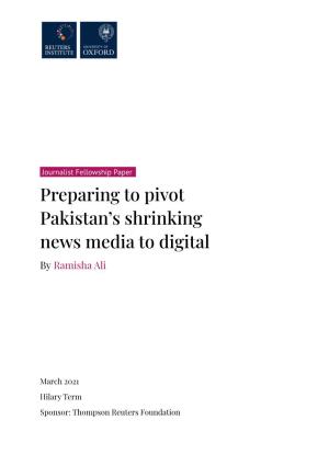 Preparing to Pivot Pakistan's Shrinking News Media to Digital