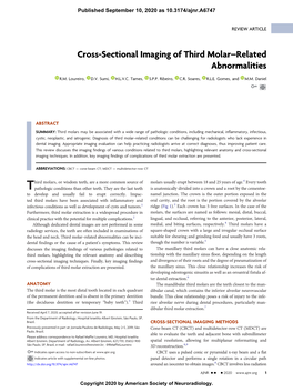 Cross-Sectional Imaging of Third Molar–Related Abnormalities