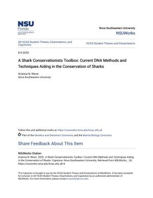 A Shark Conservationists Toolbox: Current DNA Methods and Techniques Aiding in the Conservation of Sharks