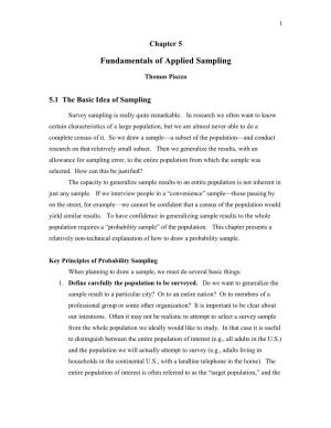 Piazza Chapter on "Fundamentals of Applied Sampling"