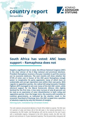 South Africa Has Voted: ANC Loses Support – Ramaphosa Does Not