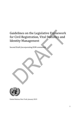 Guidelines on the Legislative Framework for Civil Registration, Vital Statistics and Identity Management