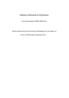 Salience Network in Psychosis