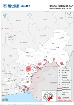 Nigeria Nigeria: Reference Map Cameroon Refugees - As of June 2020