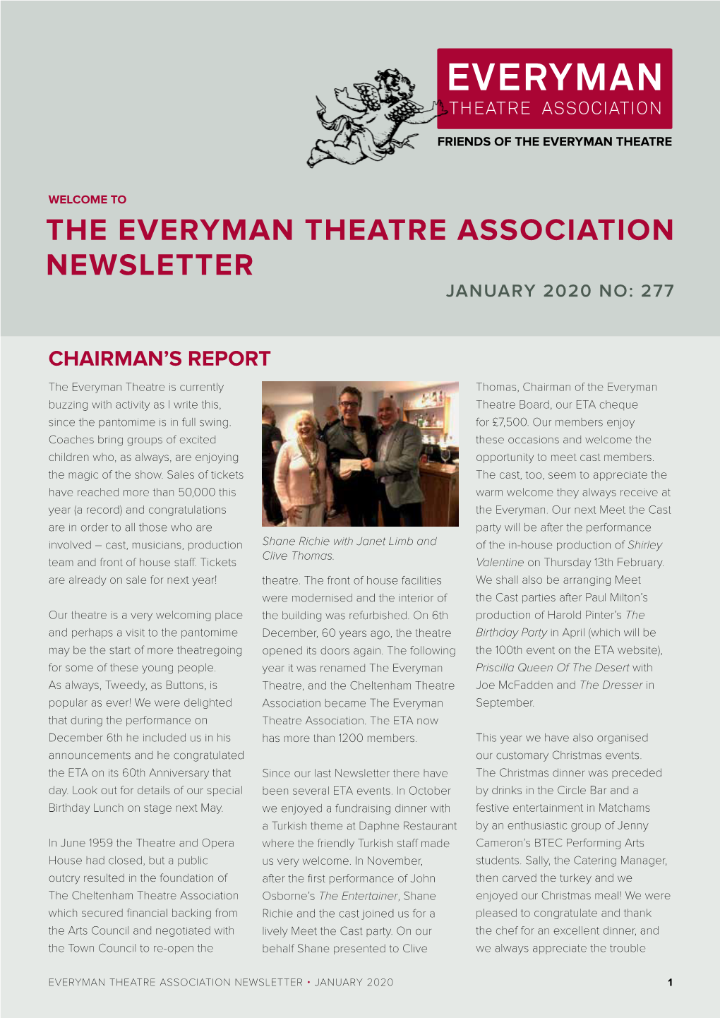The Everyman Theatre Association Newsletter January 2020 No: 277