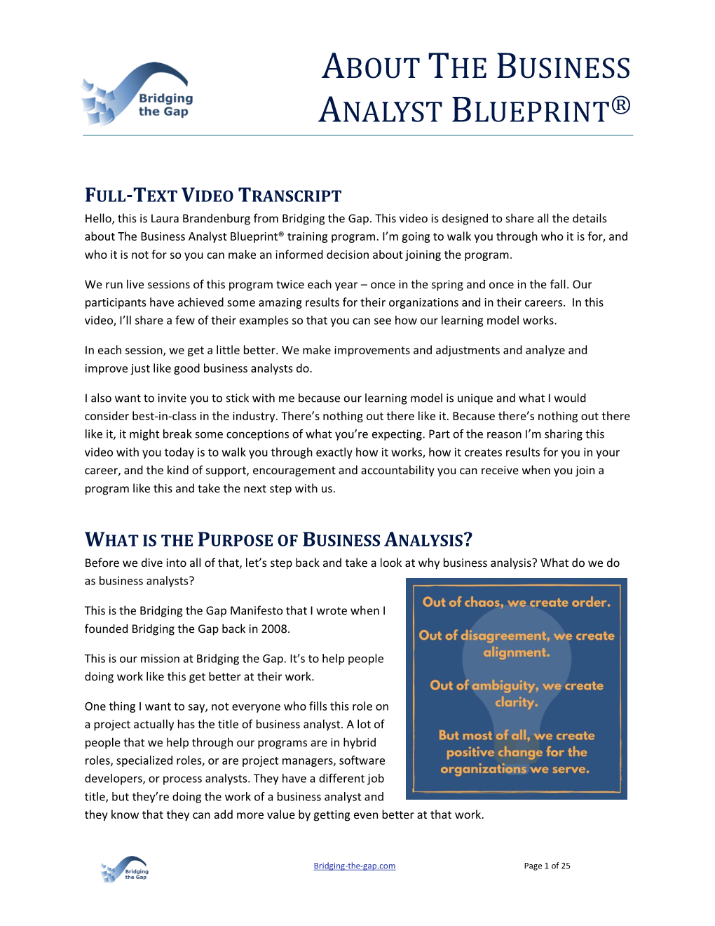 About the Business Analyst Blueprint®