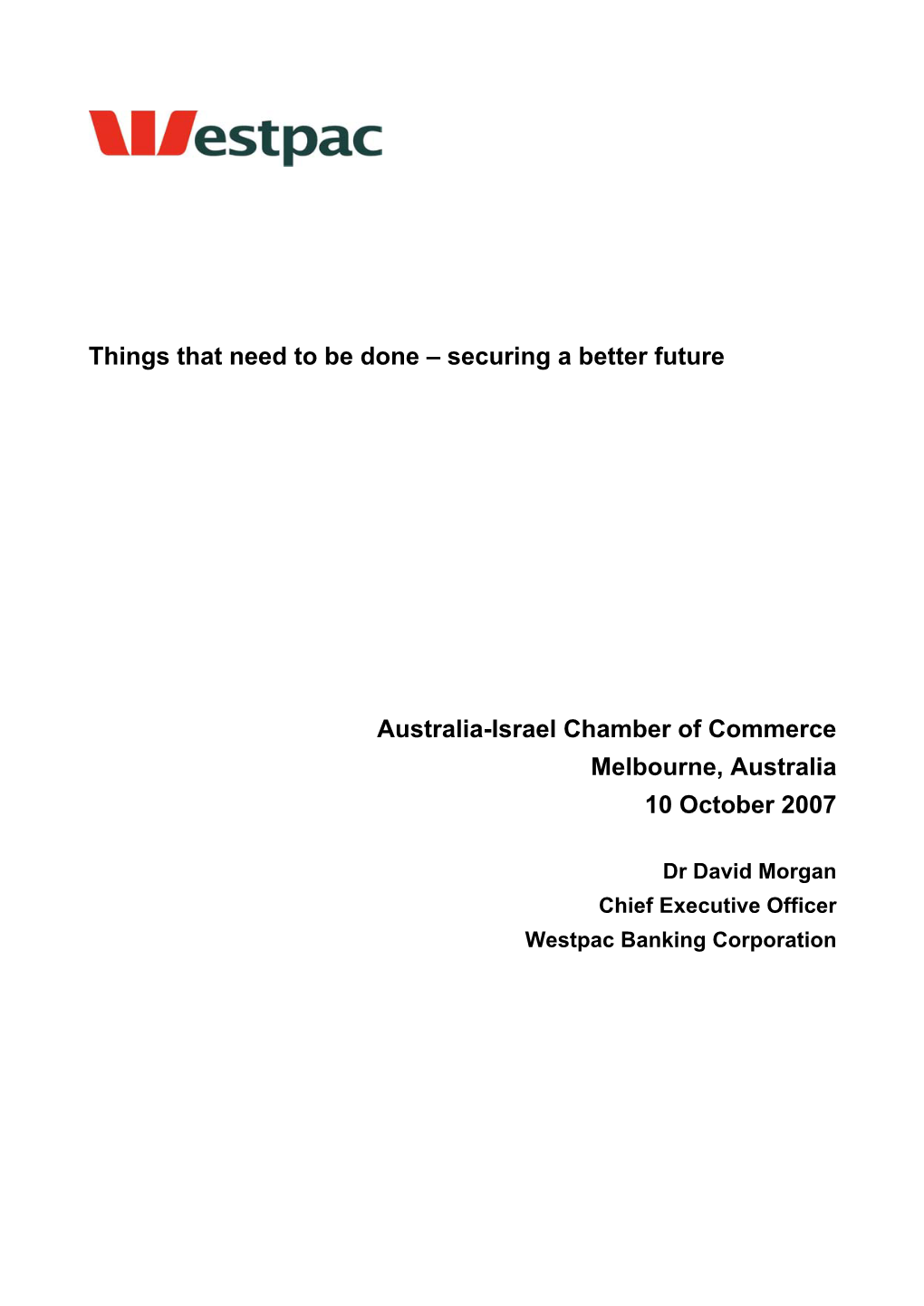 Things That Need to Be Done – Securing a Better Future