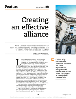 Creating an Effective Alliance