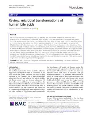 Review: Microbial Transformations of Human Bile Acids Douglas V