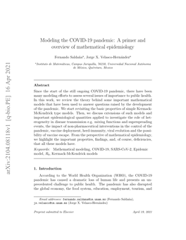 Modeling the COVID-19 Pandemic: a Primer and Overview of Mathematical Epidemiology