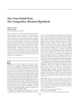 Nice Guys Finish First: the Competitive Altruism Hypothesis
