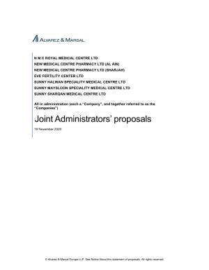 ADGM Joint Administrators' Proposals