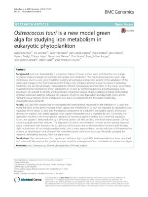 Ostreococcus Tauri Is a New Model