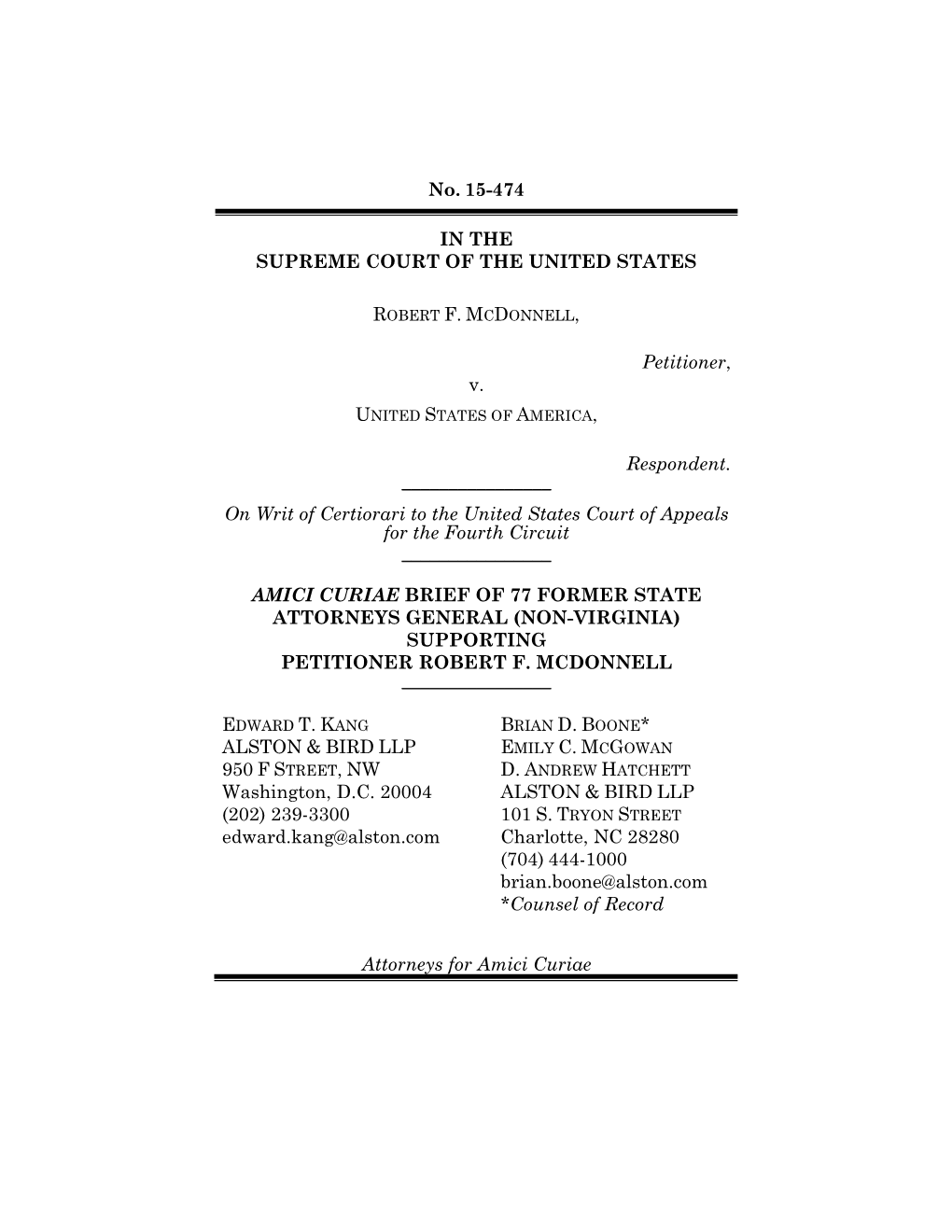 77 Former State Attorneys General (Non-Virginia) Supporting Petitioner Robert F