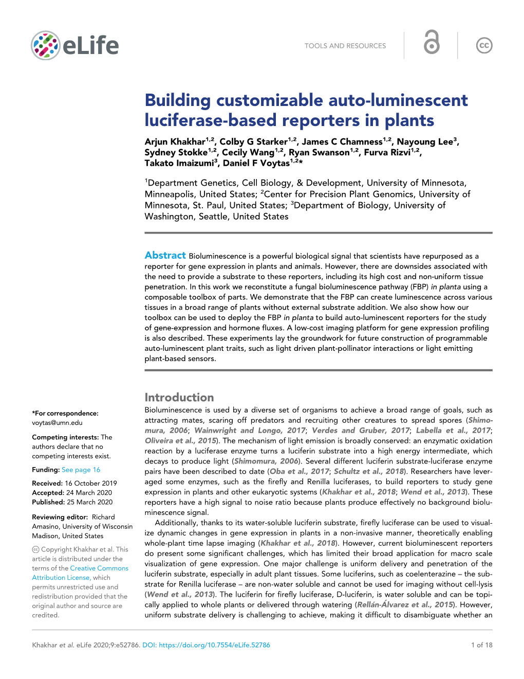 Building Customizable Auto-Luminescent Luciferase-Based Reporters in Plants