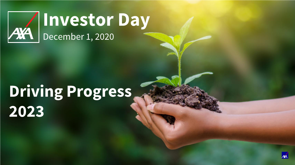 AXA 2020 Investor Day – Agenda