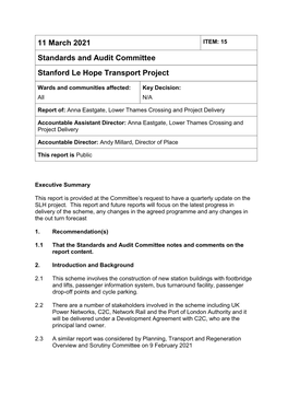 Stanford Le Hope Transport Project