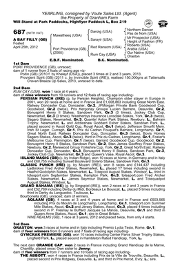 YEARLING, Consigned by Voute Sales Ltd. (Agent) the Property of Granham Farm Will Stand at Park Paddocks, Highflyer Paddock L, Box 219
