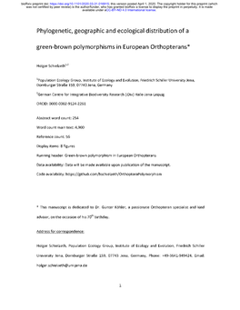 Phylogenetic, Geographic and Ecological Distribution of a Green