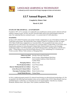 LLT Annual Report, 2014