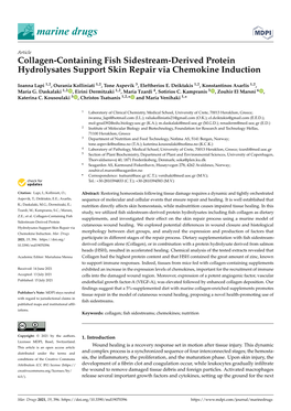 Collagen-Containing Fish Sidestream-Derived Protein Hydrolysates Support Skin Repair Via Chemokine Induction