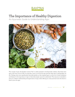 The Importance of Healthy Digestion an Ayurvedic Guide to Understanding Agni