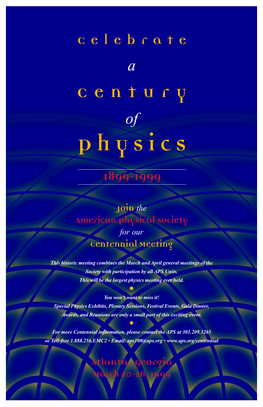 Physics in the 20Th Century Centennial Special: by Curt Suplee; Edited by Judy R