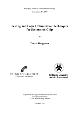 Testing and Logic Optimization Techniques for Systems on Chip