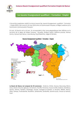 Instance Bassin Enseignement Qualifiant Formation Emploi De Namur